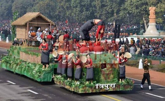 Tripuraâ€™s tableau draws attention at Rajghat 